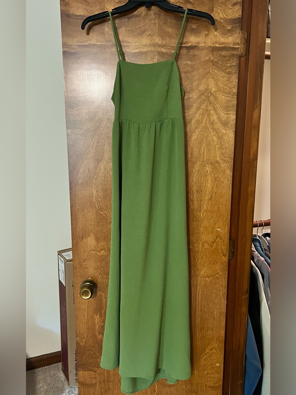 Green Open Back Maxi Dress